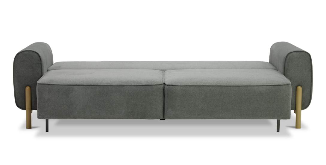 Прямой диван Тельда серый велюр