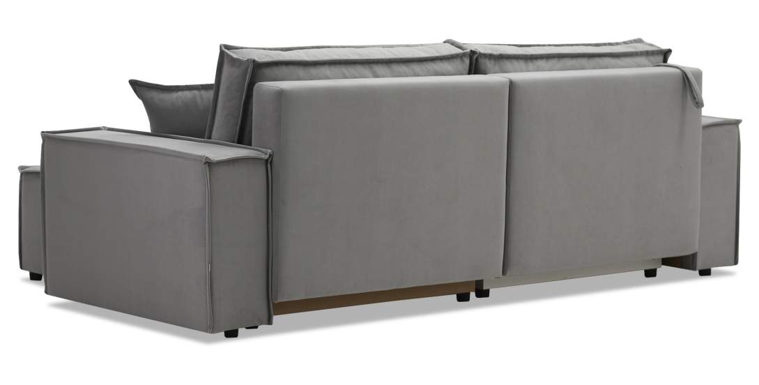 Угловой диван Фабио Дымчатый серый велюр