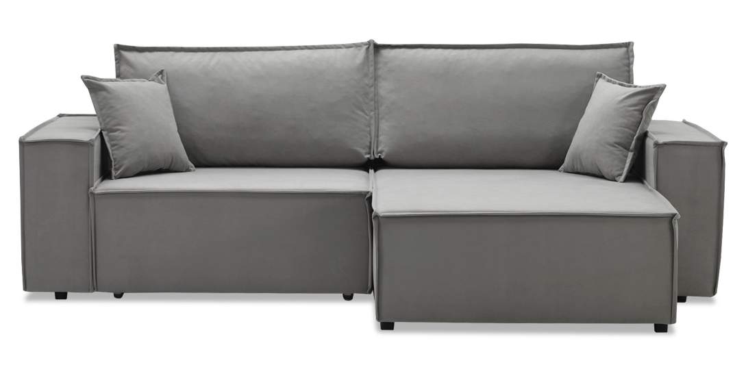 Угловой диван Фабио Дымчатый серый велюр