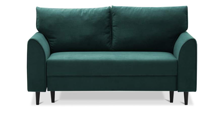 Прямой мини диван Касита 140 изумрудный велюр