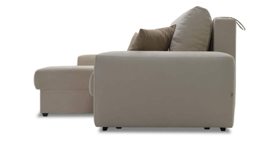 Угловой диван левый Коста Айвори велюр Уцененный