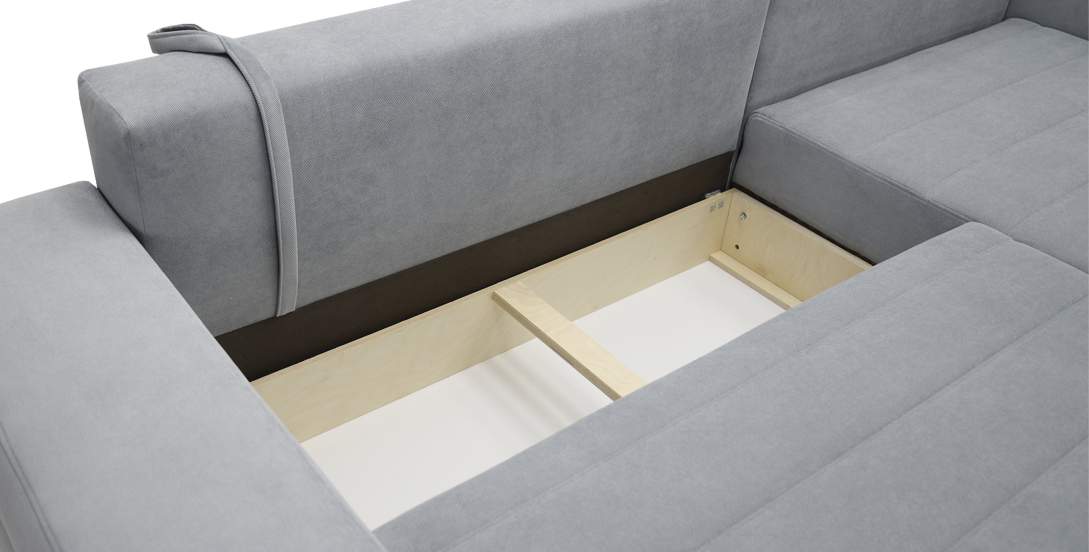 Угловой диван левый Белес Светло-серый велюр 