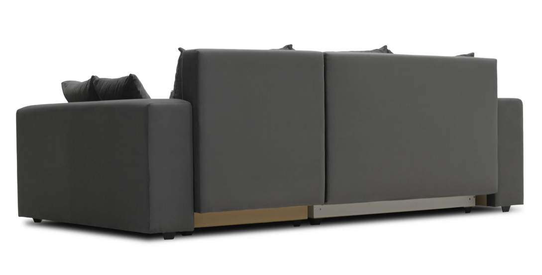 Угловой диван правый Майами антрацитовый велюр Уцененный