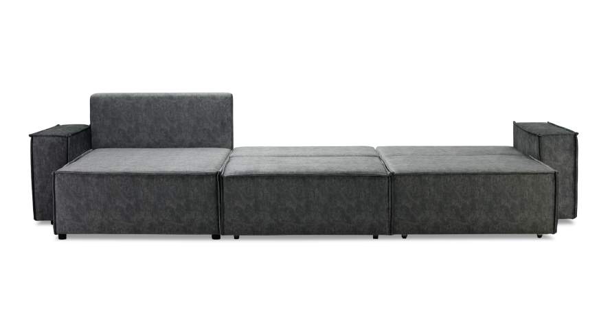 Угловой диван Фабио Max темно-серый велюр
