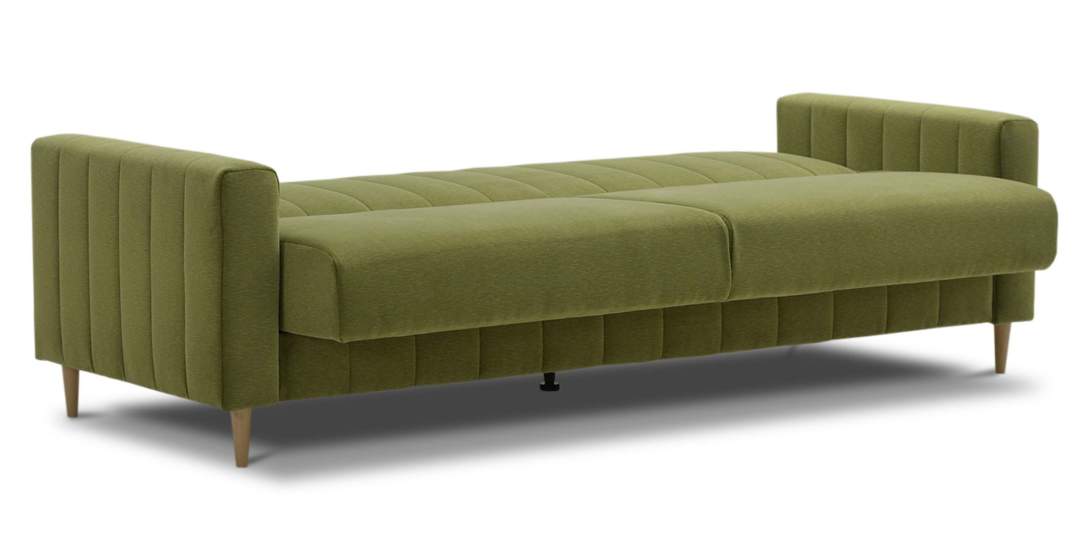 Прямой диван Эмма Травяной зеленый велюр