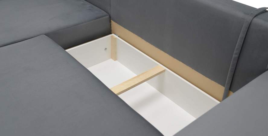 Угловой диван левый Майами Графитовый велюр Уцененный