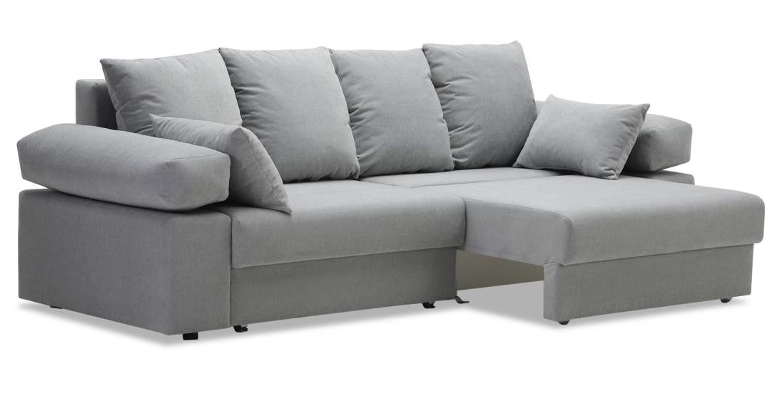 Прямой диван Тайлин Дымчатый серый велюр