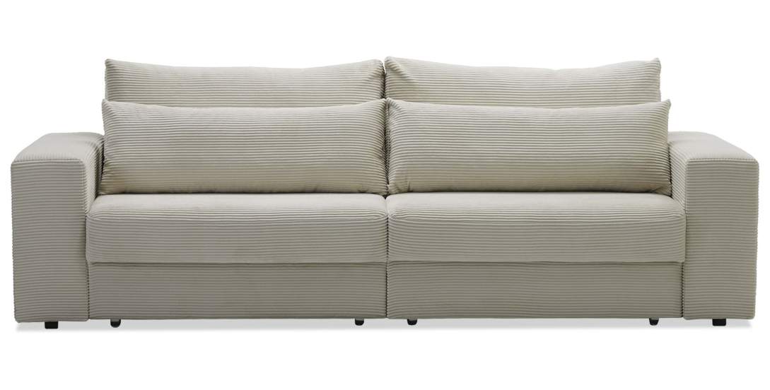 Прямой диван Рица Молочный кремовый велюр 