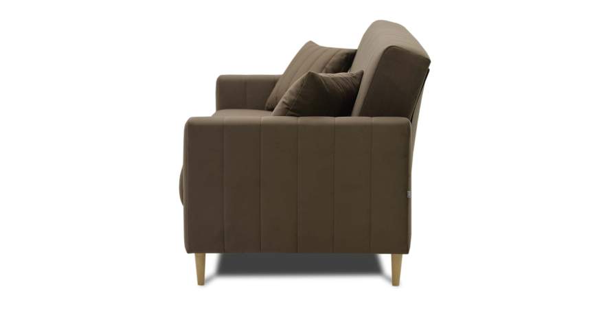 Прямой диван Эмма Коричневый велюр Уцененный