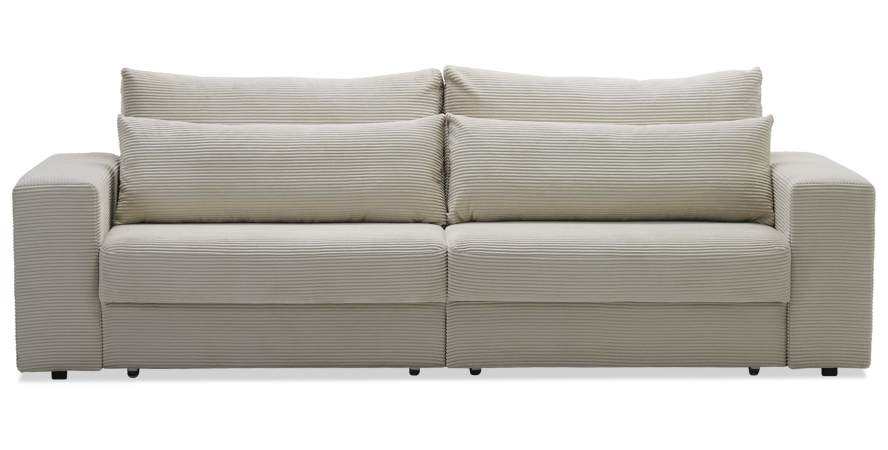 Прямой диван Рица Молочный кремовый велюр 