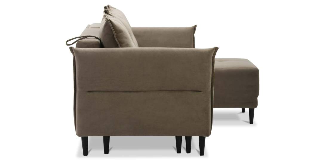 Угловой диван Лома светло-коричневый велюр