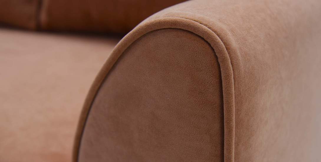 Прямой мини диван Касита 120 Терракотовый велюр