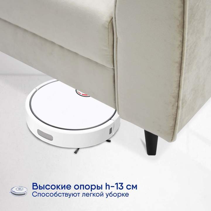 Прямой мини диван Касита 120 Жемчужно-бежевый велюр