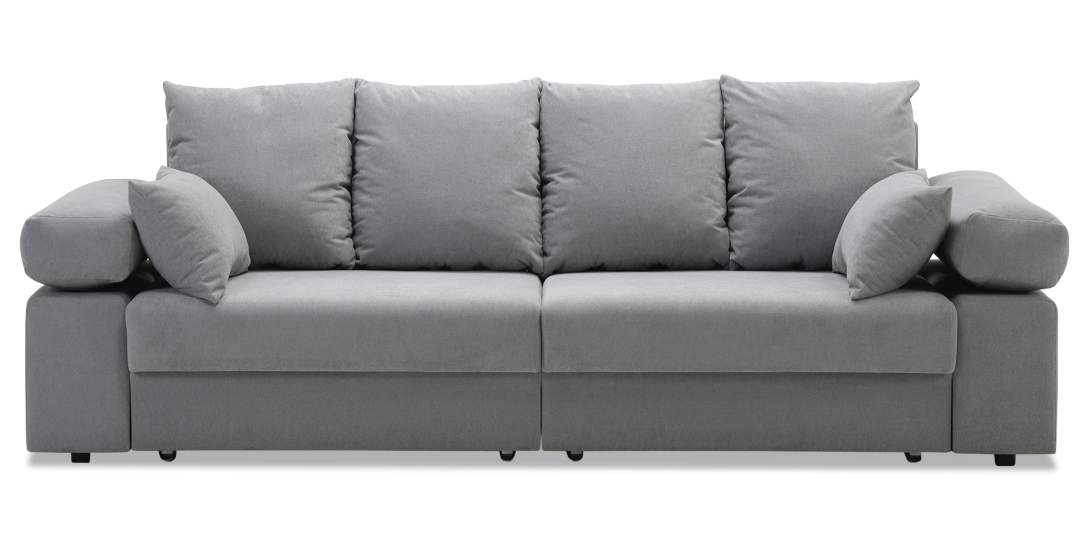 Прямой диван Тайлин Дымчатый серый велюр