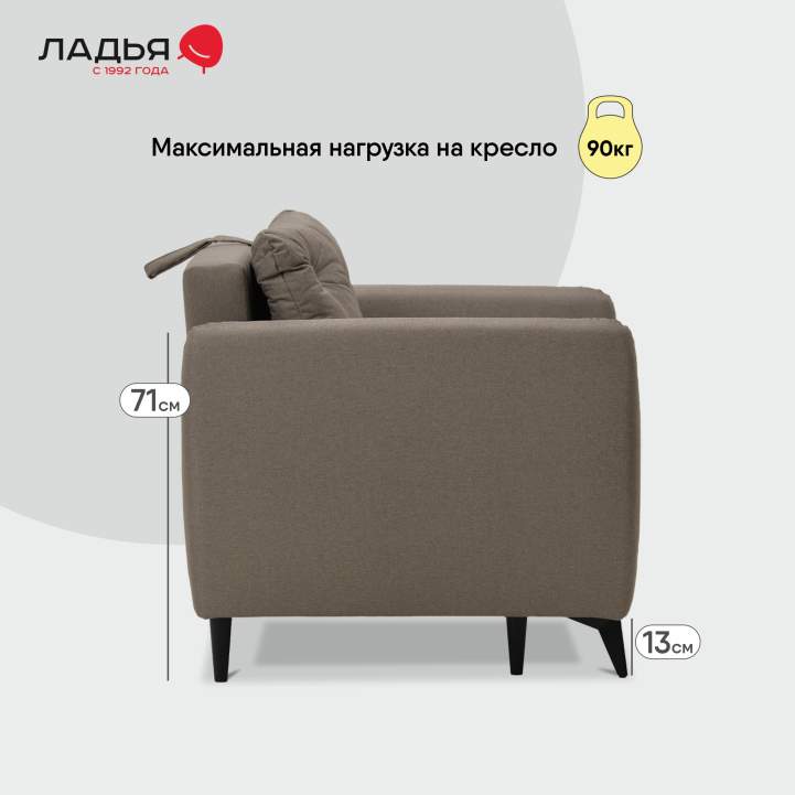 Раскладное кресло Тиволи коричневая рогожка