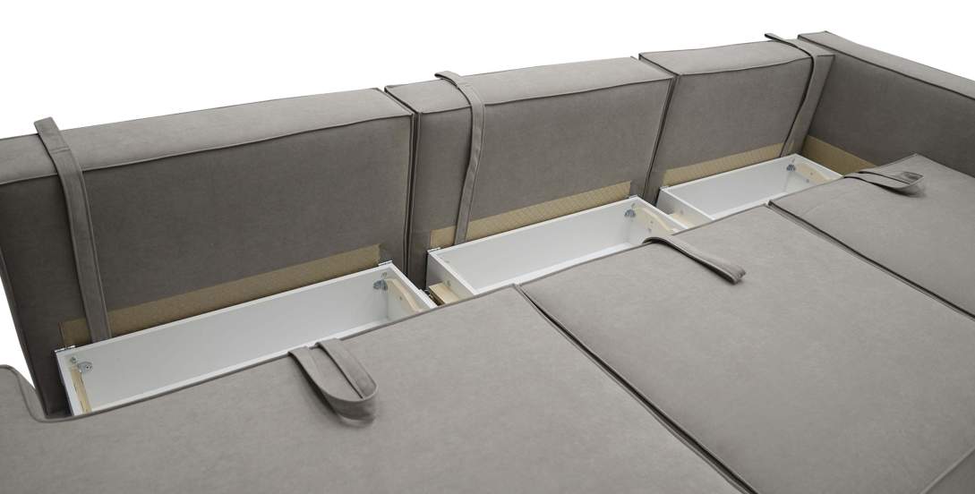 Угловой модульный диван правый Рейф Бежевый велюр