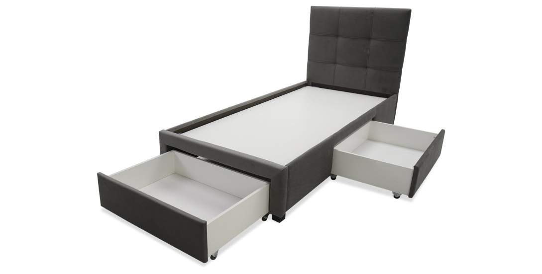 Односпальная кровать Борба 90 серый велюр