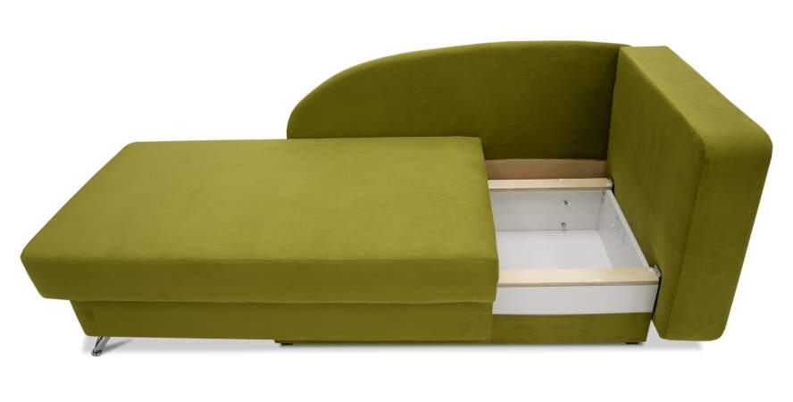 Угловая кушетка правая Иби Травяной зеленый велюр