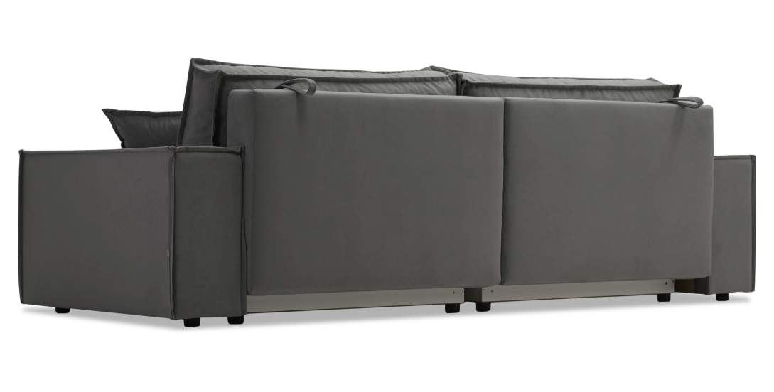 Прямой диван Фабио Серый велюр