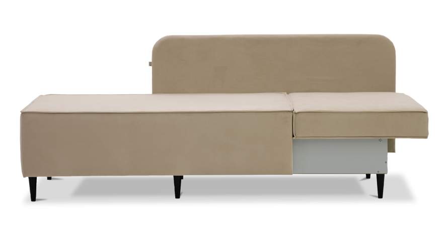 Угловая кушетка левая Элфи бежевый велюр