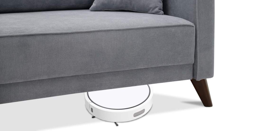 Прямой диван Авилла Cеро-голубой велюр