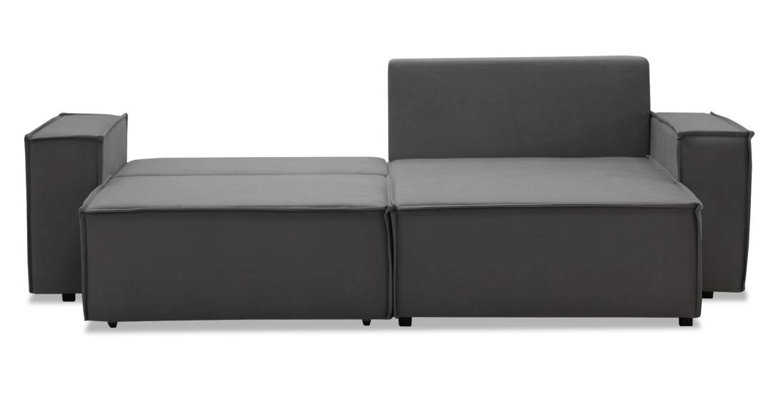 Угловой диван Фабио Cерый велюр