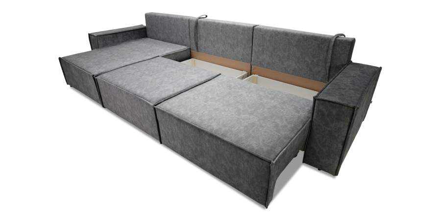 Угловой диван Фабио Max темно-серый велюр