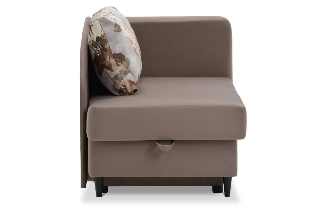 Угловая кушетка правая Иби мокка велюр