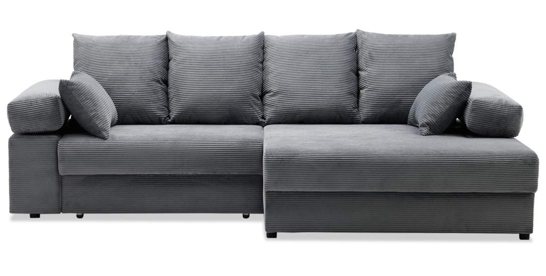 Угловой диван правый Тайлин Cтальной велюр