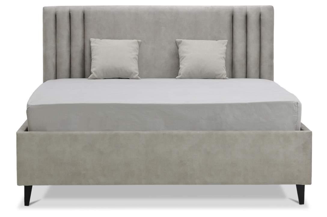 Двуспальная кровать Тренто 160 светло-серый велюр