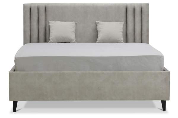 Двуспальная кровать Тренто 160 светло-серый велюр