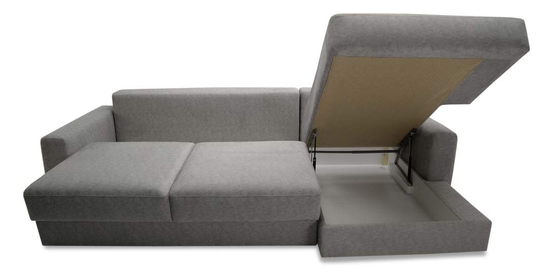 Угловой диван правый Вегас Серебристый велюр