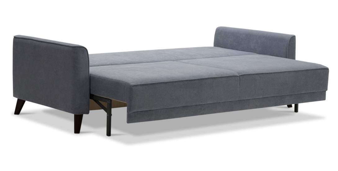 Прямой диван Авилла Cеро-голубой велюр