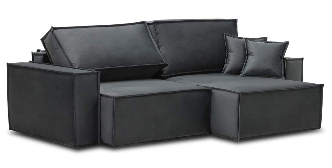 Угловой диван Тейлор Антрацитовый велюр