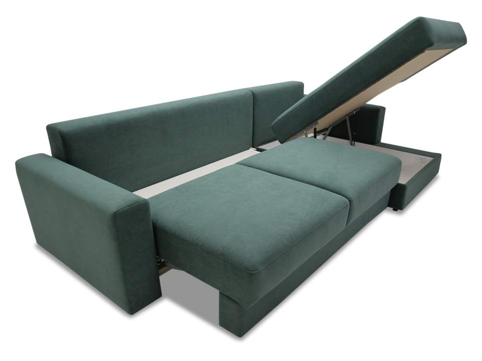 Угловой диван правый Вегас изумрудный велюр