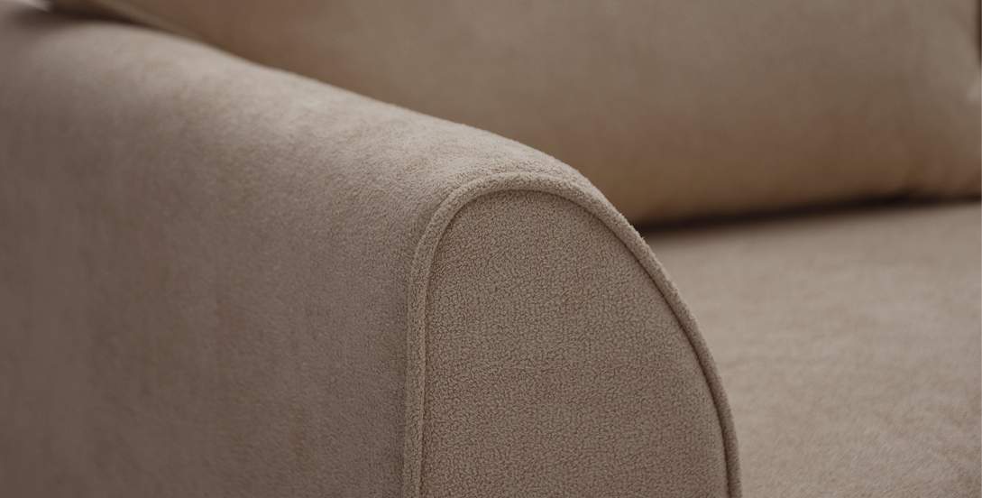 Прямой мини диван Касита 140 бежевый букле 