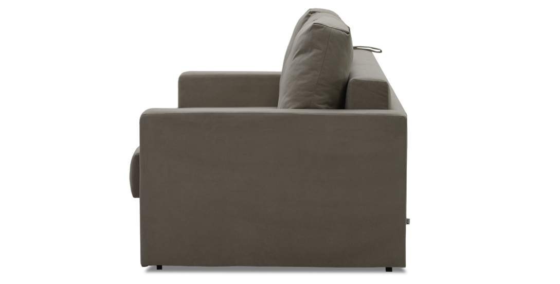 Прямой диван Мекс светло-коричневый велюр