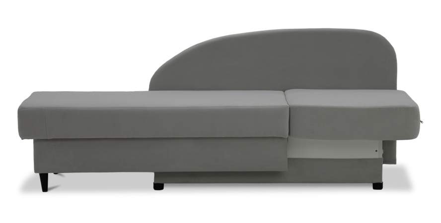 Угловая кушетка правая Иби светло-серый велюр