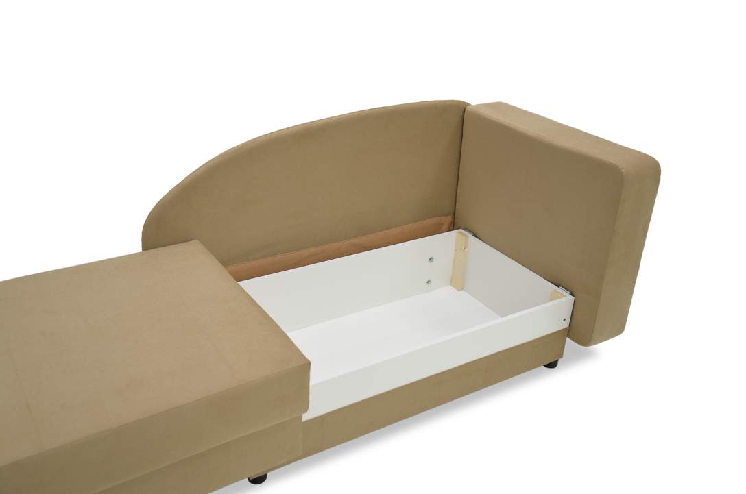 Угловая кушетка правая Иби бежевый велюр