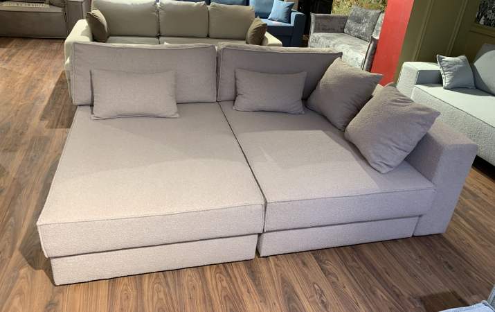 Диван трансформер Дуглас пудрово-розовый букле