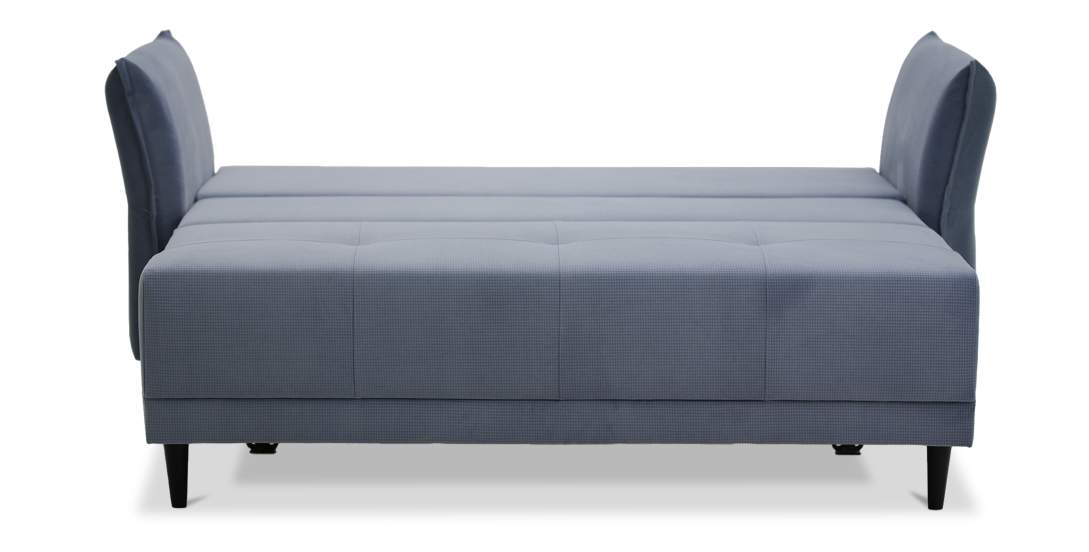 Прямой мини диван Лома 120 серо-синий велюр 