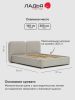 Двуспальная кровать Фрейя 160 с подъемным механизмом светло-серый велюр