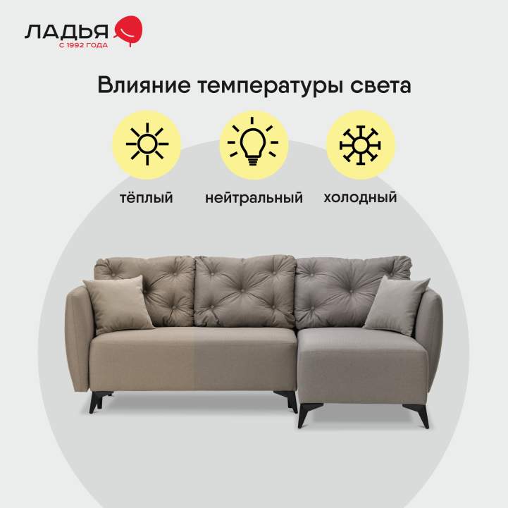 Угловой диван Тиволи коричневая рогожка