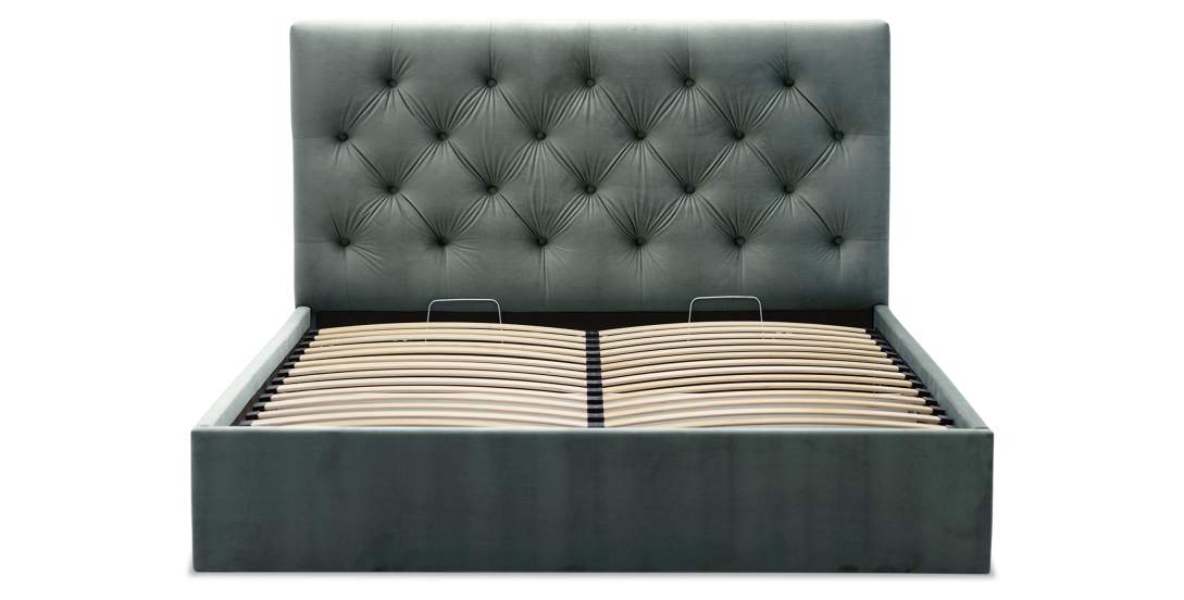 Двуспальная кровать Беллини 160 светло-зеленый велюр