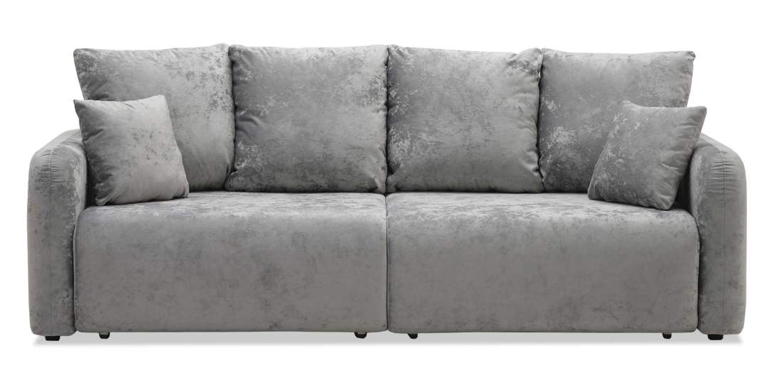 Прямой диван Волда Жемчужно-серебряный велюр