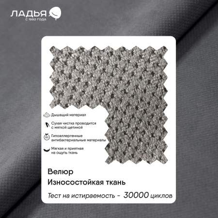 Прямой диван Фабио Антрацитовый велюр Уцененный