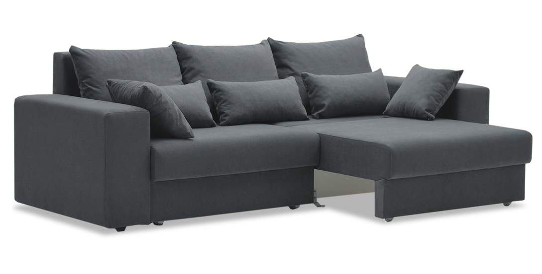 Прямой диван Майами Графитовый велюр 