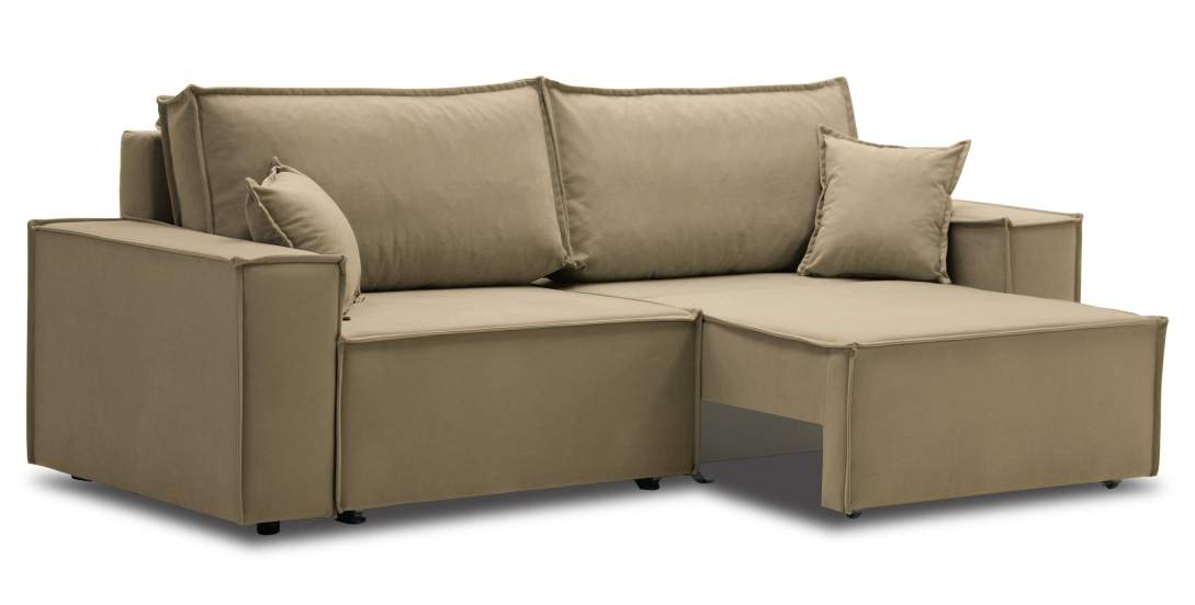 Прямой диван Фабио Бежевый велюр