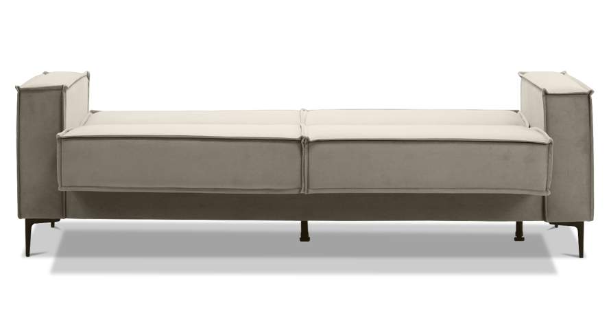 Прямой диван Авиньон жемчужно-серебряный велюр Уцененный