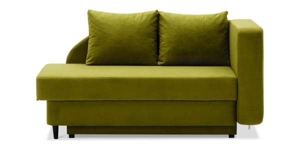 Угловая кушетка правая Иби Травяной зеленый велюр
